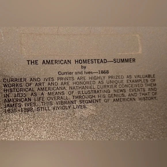 Vintage Currier & Ives Oval Tray - "The American Homestead" - Picture 3 of 11